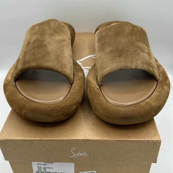 Christian Louboutin Holysummer Tan Suede Platform Sandals Size 42 EU / 12 US NIB - Picture 2 of 11